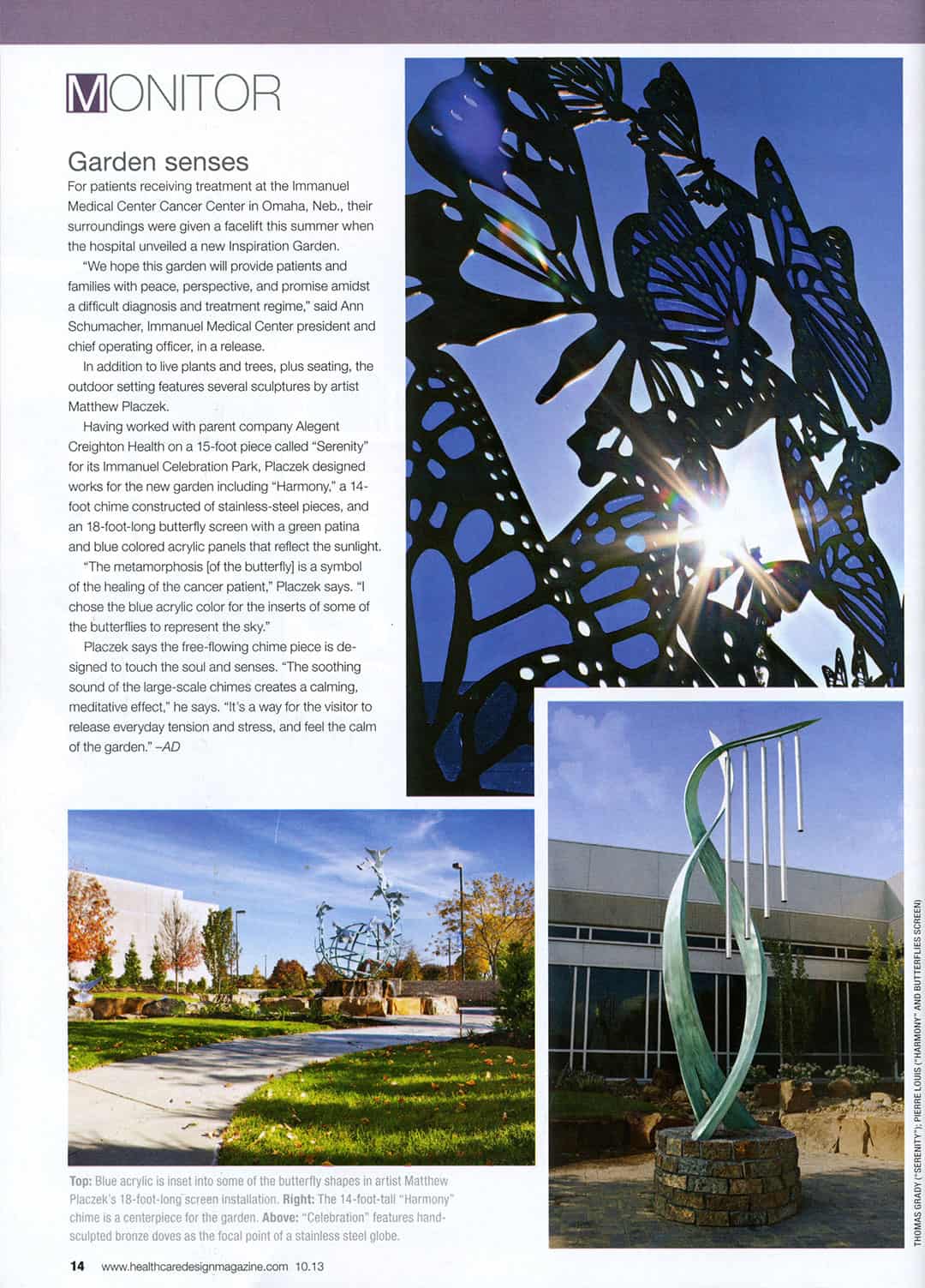 Healing Garden Immanual Cancer Center Article