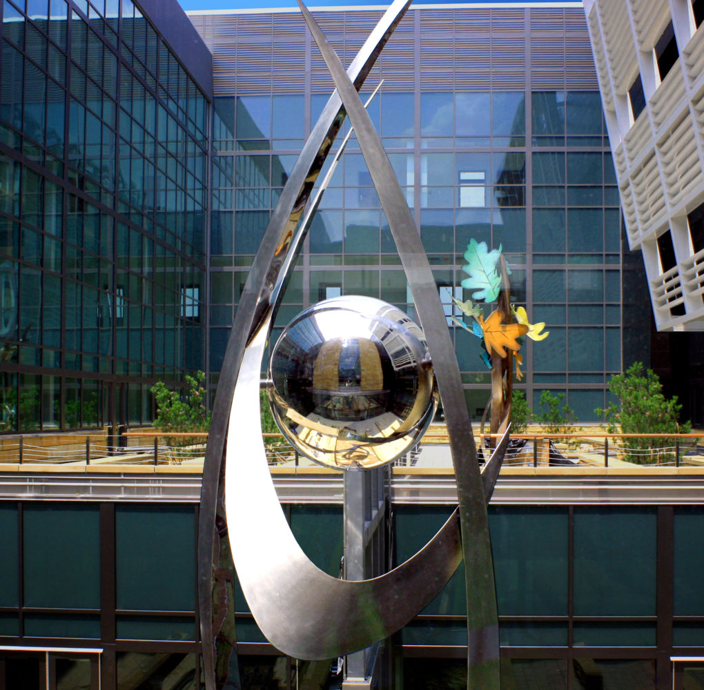 Soaring and Circling Oak Leaves Sculptures