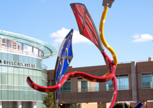 red, blue, yellow kites Spirit Sculpture