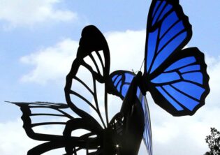 Blue Butterflies Sculpture